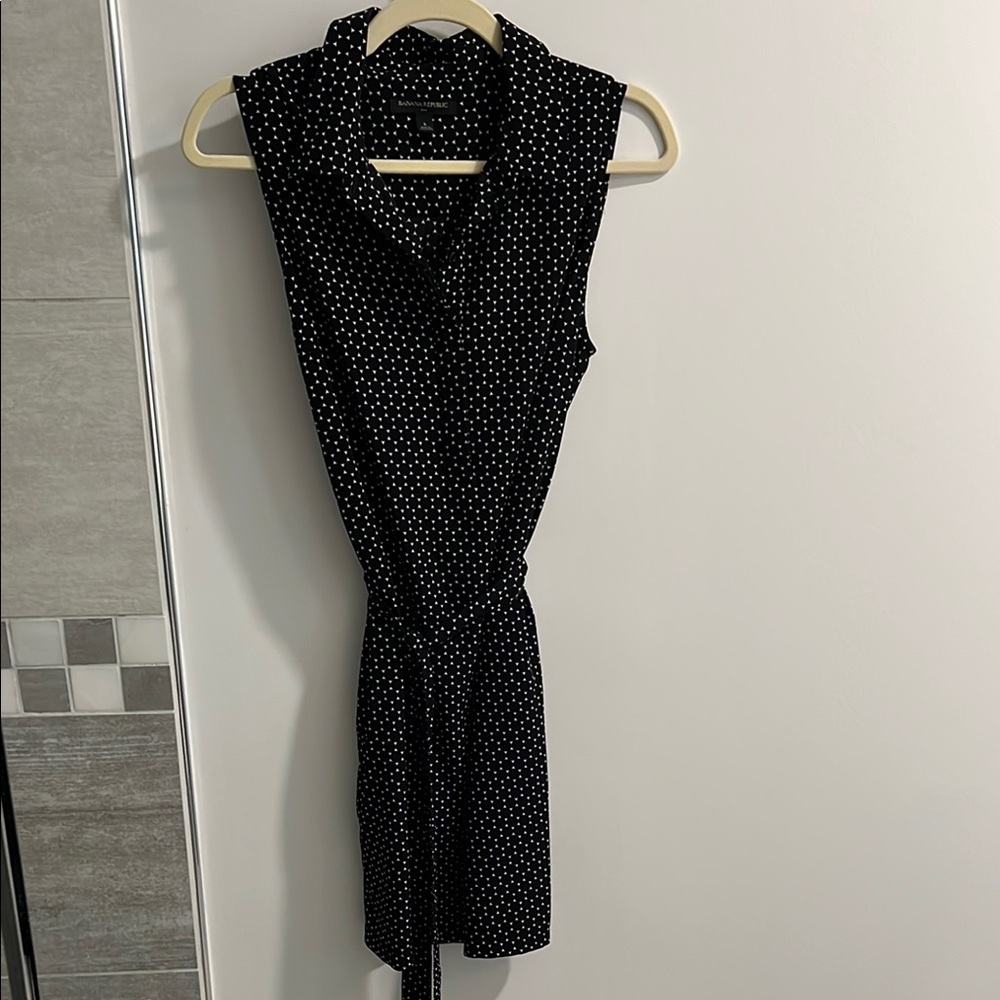 Banana Republic Factory Black and White Polka Dot Mini Dress